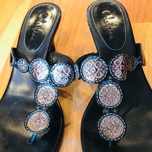 Cole Haan Heeled Sandals Sz 8 Black/Copper/Bronze